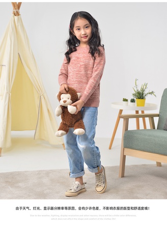 Sonbahar ve kış yeni çocuk kazakları erkek ve kız yuvarlak yakalı kazak renkli kazak gençlerin örme yün alt gömlek