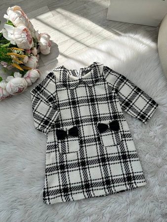 Платье для девочек из хлопчатобумажного твида.