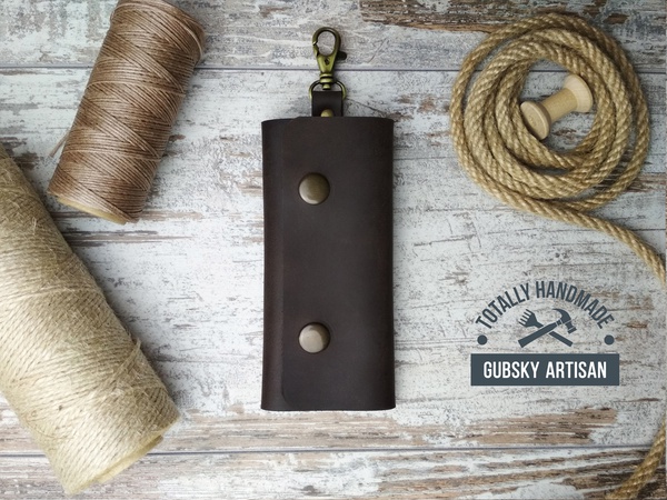 Anahtarlar için anahtarlık çantası 6 Karabinalar hakiki deri