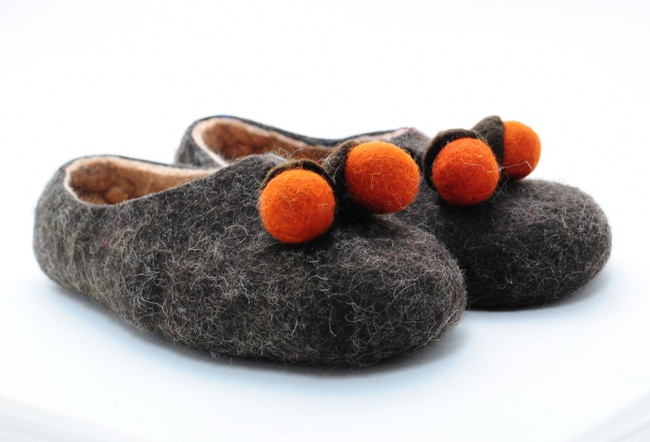 Filzpantoffeln "Eicheln"