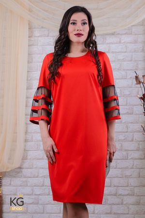 Платье с прозрачными рукавами "Унати"