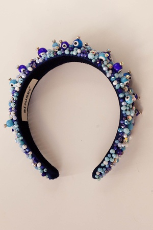 Бижутерия ручной работы сглаза из бусин Толстый хрустальный камень Синие оттенки Корона