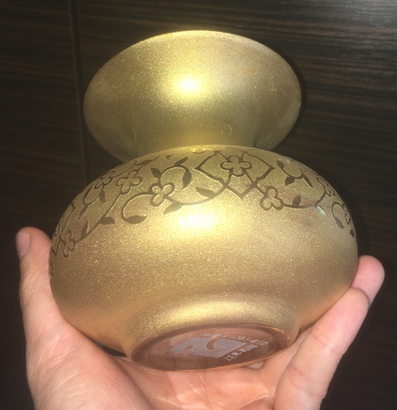 Vase 24K real gold painted glass handmade vase, made in Turkey