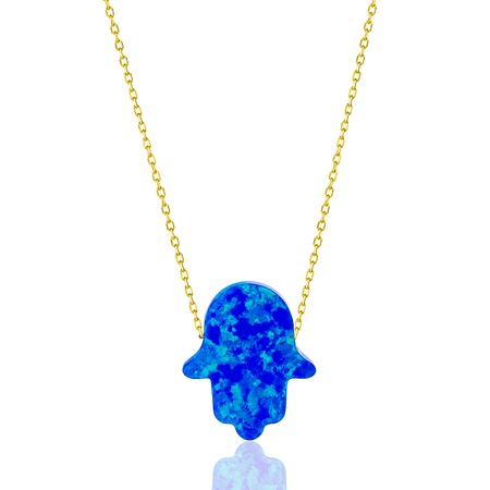 Колье Even & Pétra из 14-каратного золота Fat Hand с синим опалом