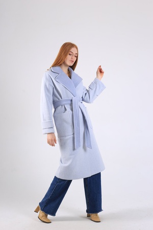 Women's coat of a loose cut, combined. # 48 combo