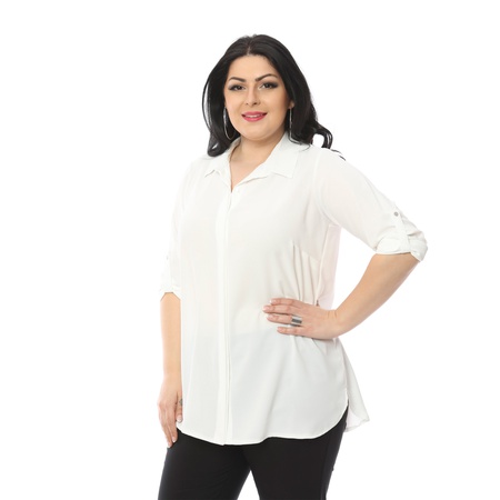 Шелковая креповая рубашка большого размера