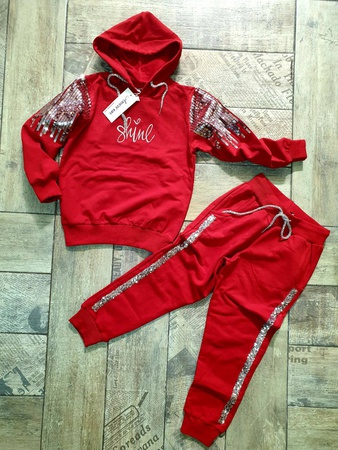 Shine pullu kapşonlu takım