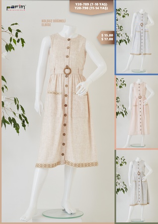 Kolsuz Düğmeli Elbise