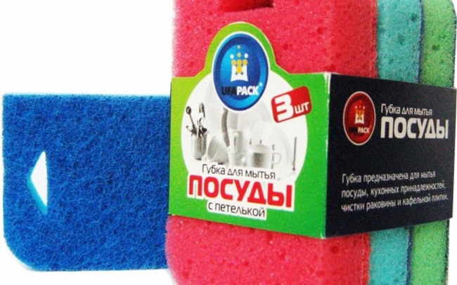 ГУБКИ ДЛЯ ПОСУДЫ «UFAPACK» "ПЕТЕЛЬКА"