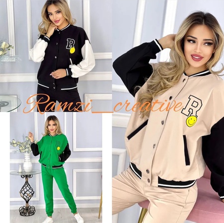 Düğmeli kadın örgü bomber ceket