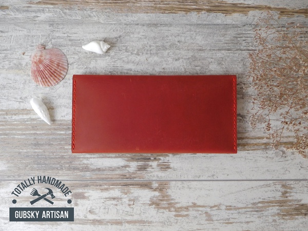 Кошелек женский клатч чехол для телефона "Konvert" 100% кожа handmade