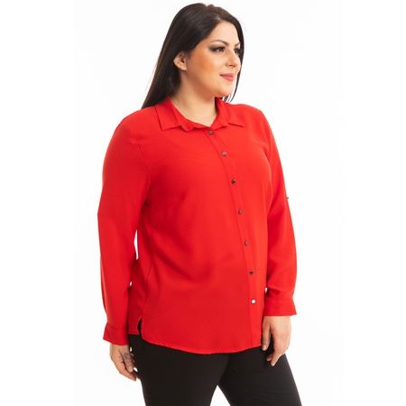 Büyük Beden Klasik Krep Gömlek