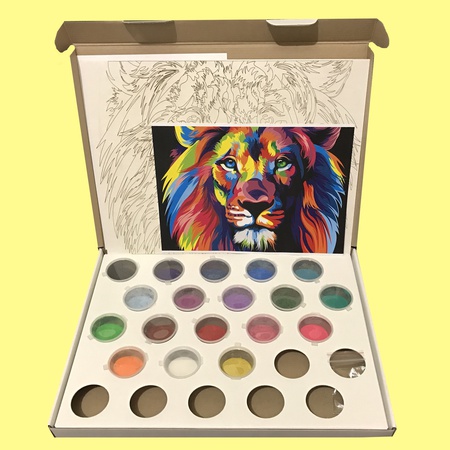 Sand painting "Rainbow Tiger"
