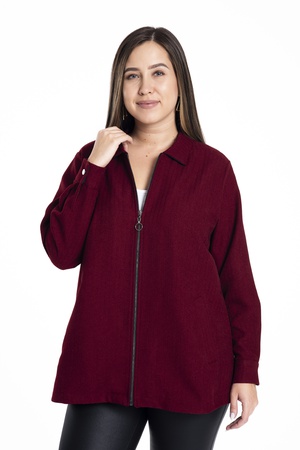 Büyük Beden Fermuarlı Spor Ceket