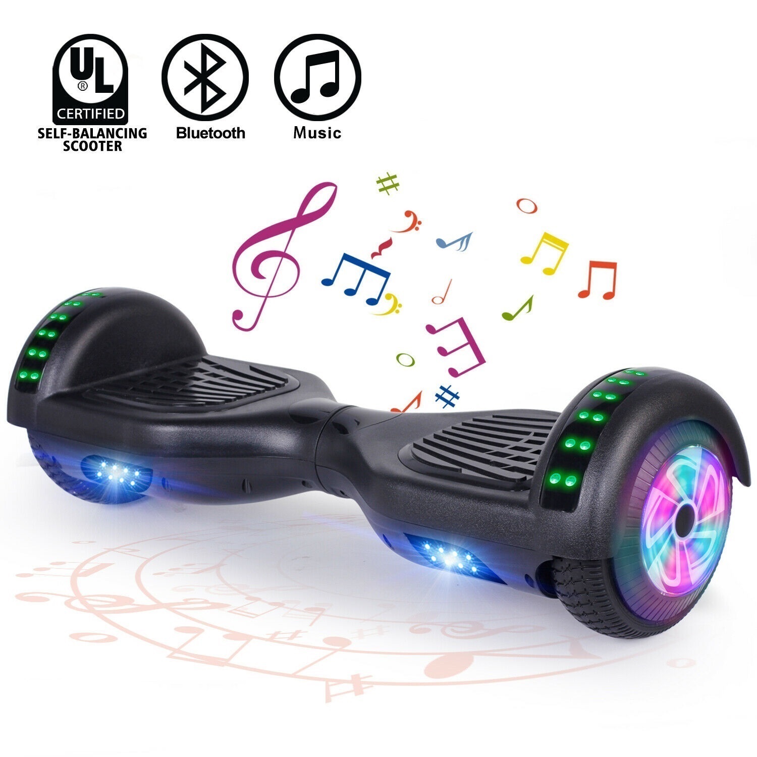 6.5" Bluetooth Hoverboard LED Self Balancing Electric Scooter UL2272 NO Bag 
