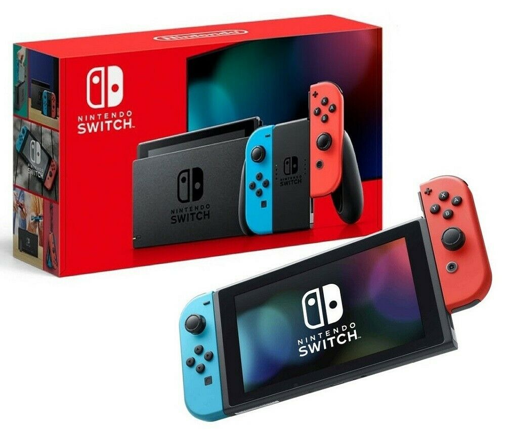 Игровая приставка Nintendo Switch 32 ГБ, неоновый синий/неоновый красный. Ручная игровая консоль.